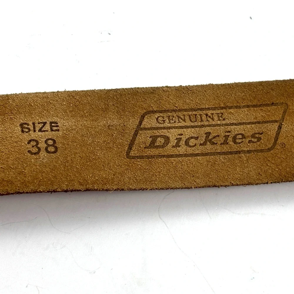Dickies Belt Mens Size 38 Tan Genuine Leather Workwear Rugged Western Distressed
